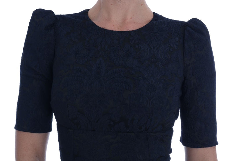 Robe mini évasée noire et bleue Dolce &amp; Gabbana