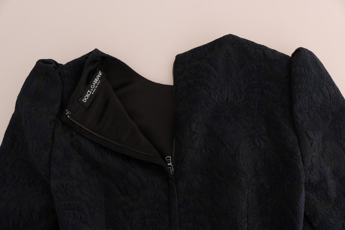 Robe mini évasée noire et bleue Dolce &amp; Gabbana