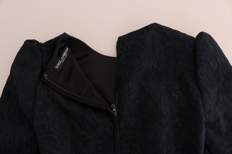 Robe mini évasée noire et bleue Dolce &amp; Gabbana