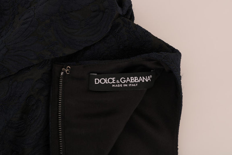 Robe mini évasée noire et bleue Dolce &amp; Gabbana