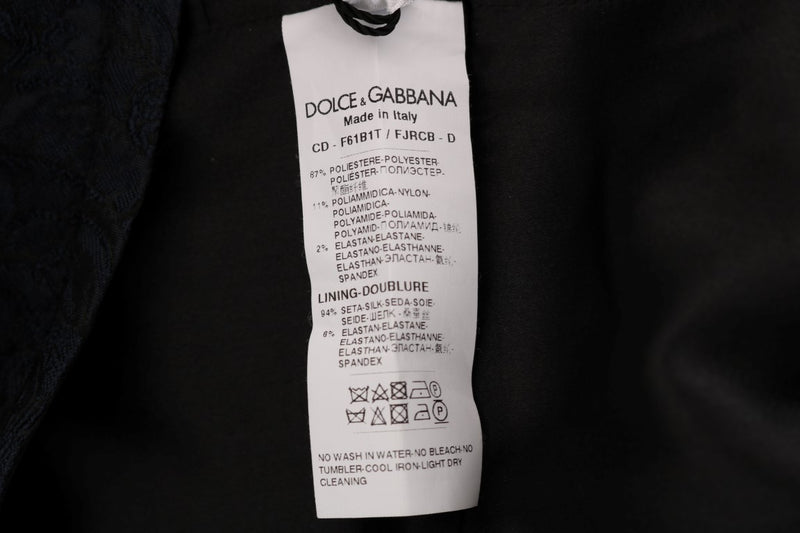 Robe mini évasée noire et bleue Dolce &amp; Gabbana