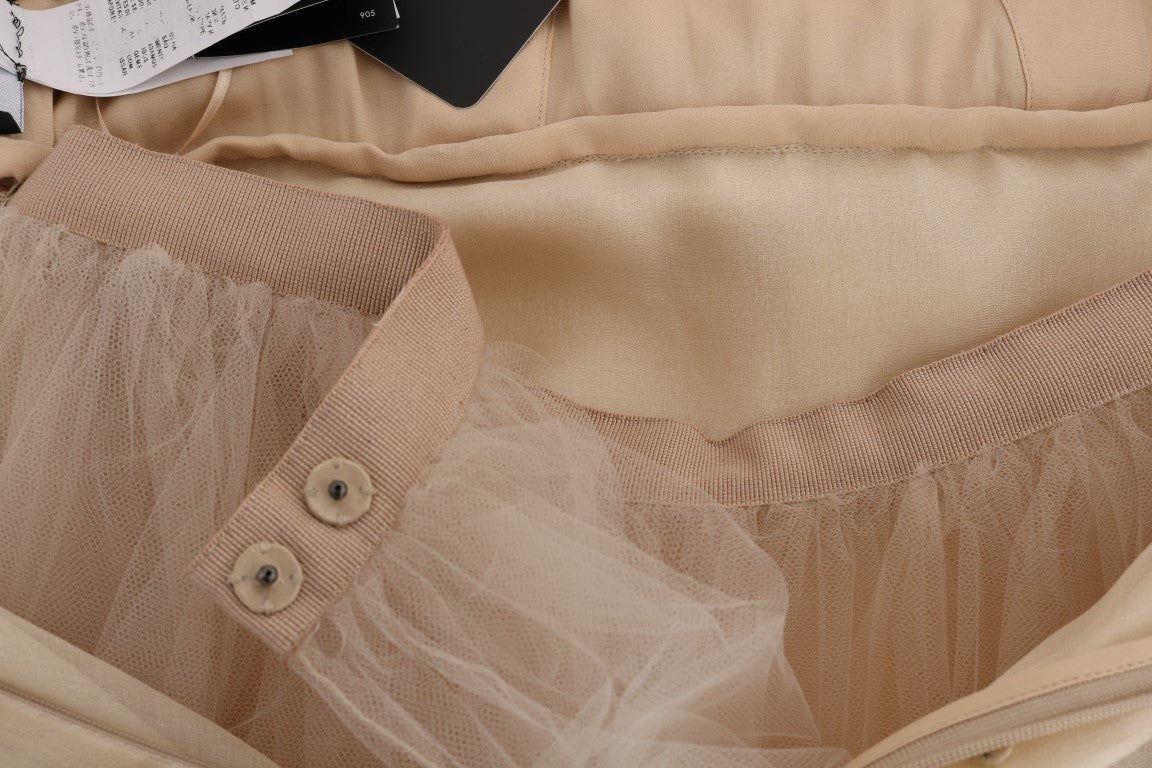 Robe Dolce &amp; Gabbana en soie dorée ornée de cristaux