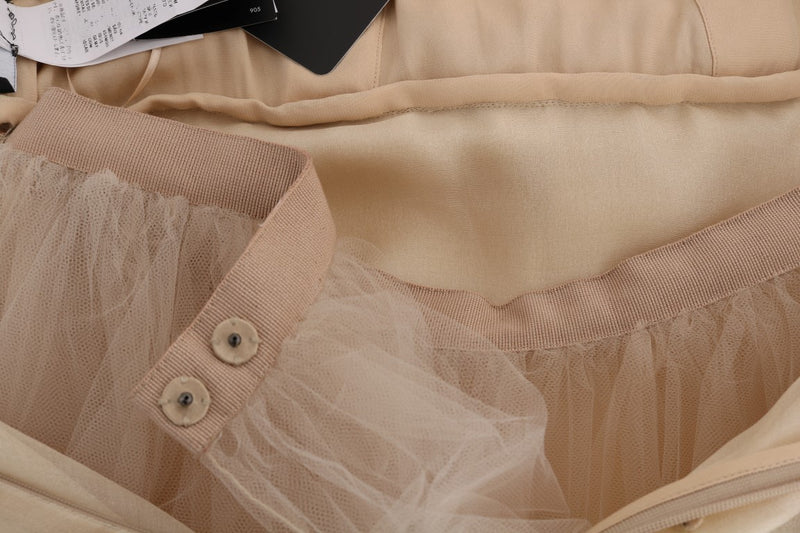 Robe Dolce &amp; Gabbana en soie dorée ornée de cristaux