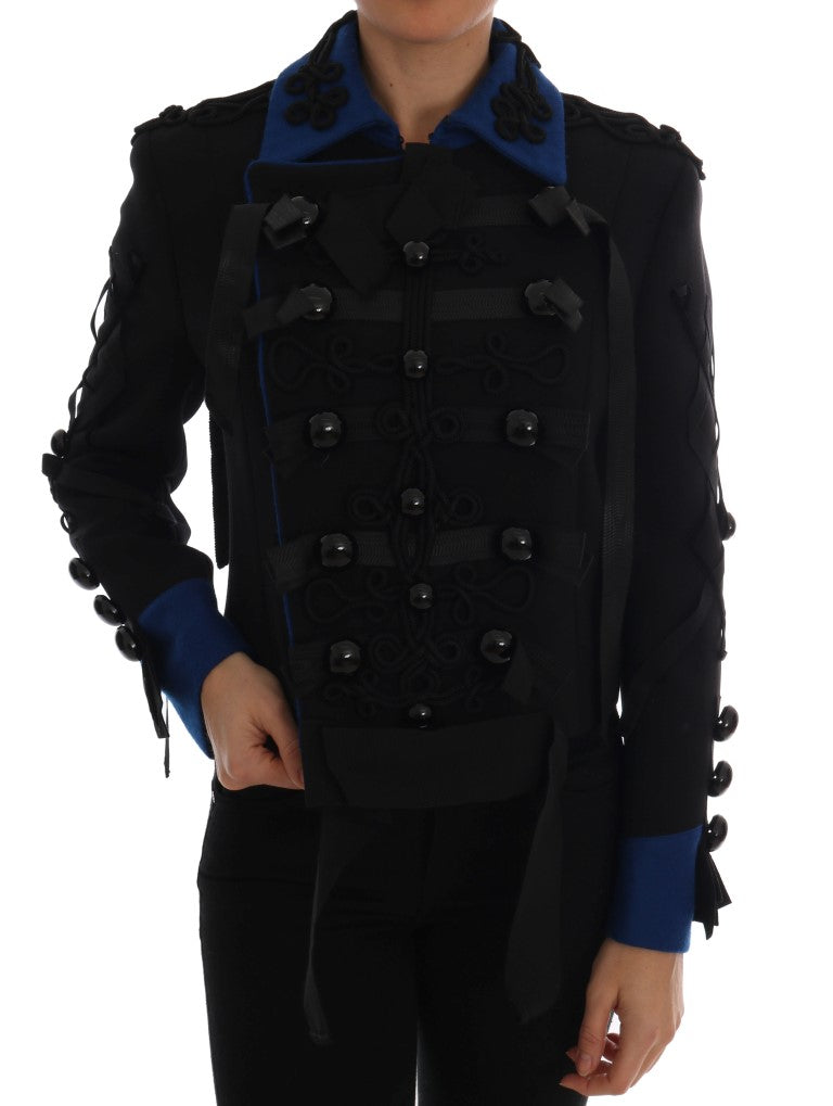 Trench-coat en laine noire Dolce &amp; Gabbana