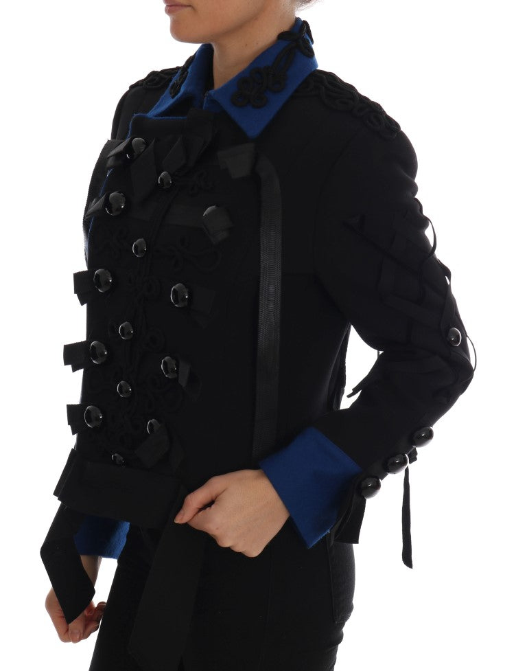 Trench-coat en laine noire Dolce &amp; Gabbana