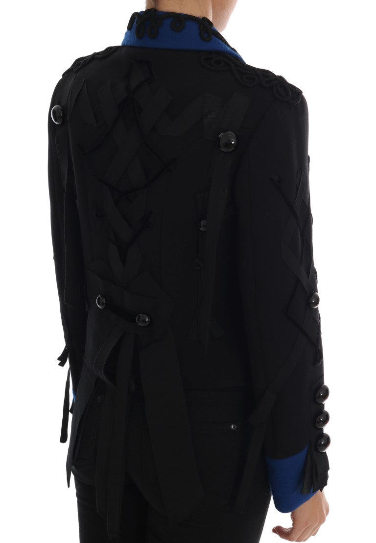 Trench-coat en laine noire Dolce &amp; Gabbana
