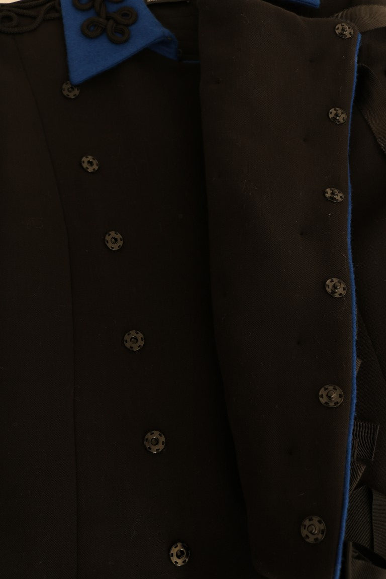 Trench-coat en laine noire Dolce &amp; Gabbana