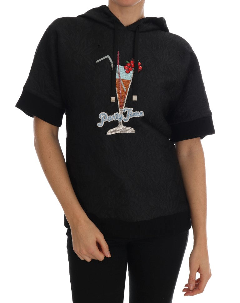Pull à capuche Dolce &amp; Gabbana noir à cristaux de conte de fées