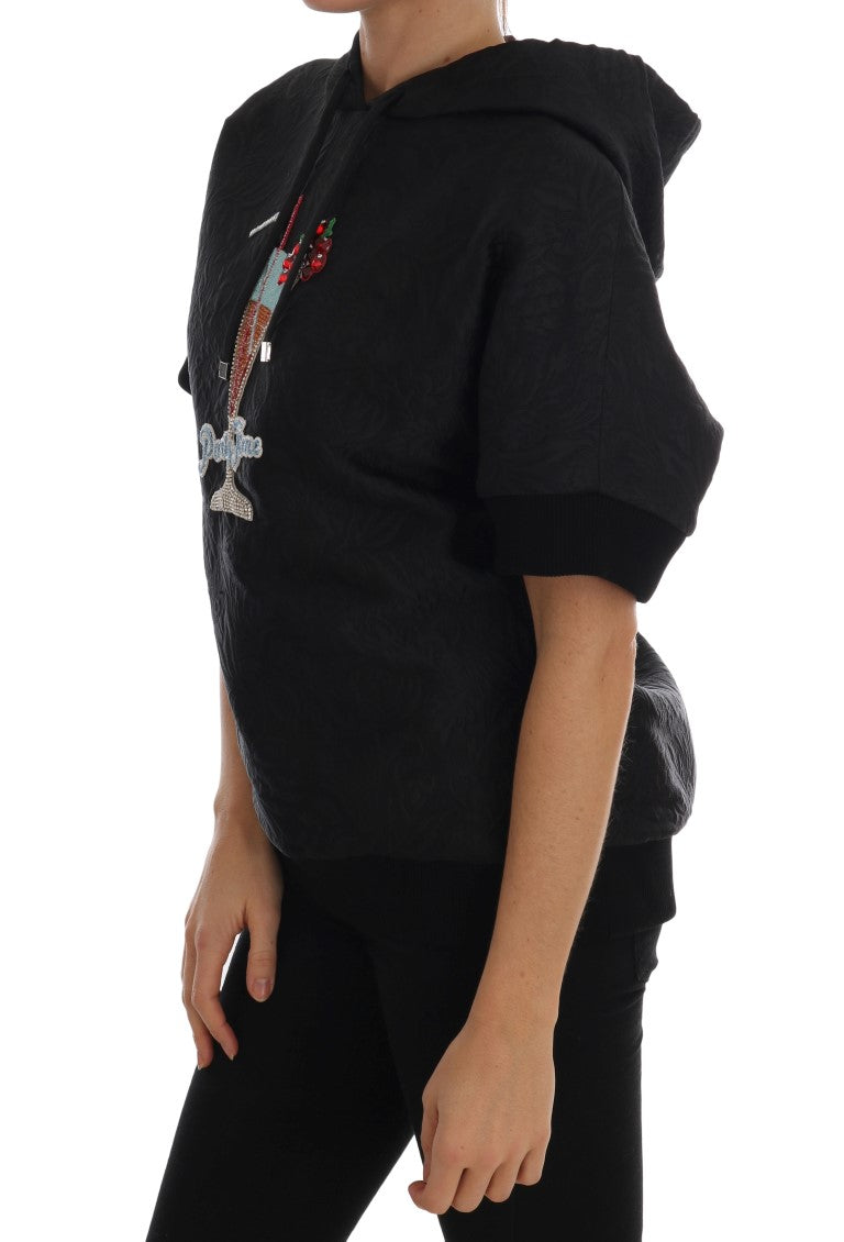 Pull à capuche Dolce &amp; Gabbana noir à cristaux de conte de fées
