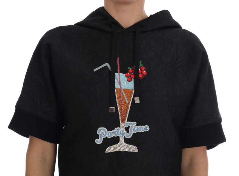 Pull à capuche Dolce &amp; Gabbana noir à cristaux de conte de fées
