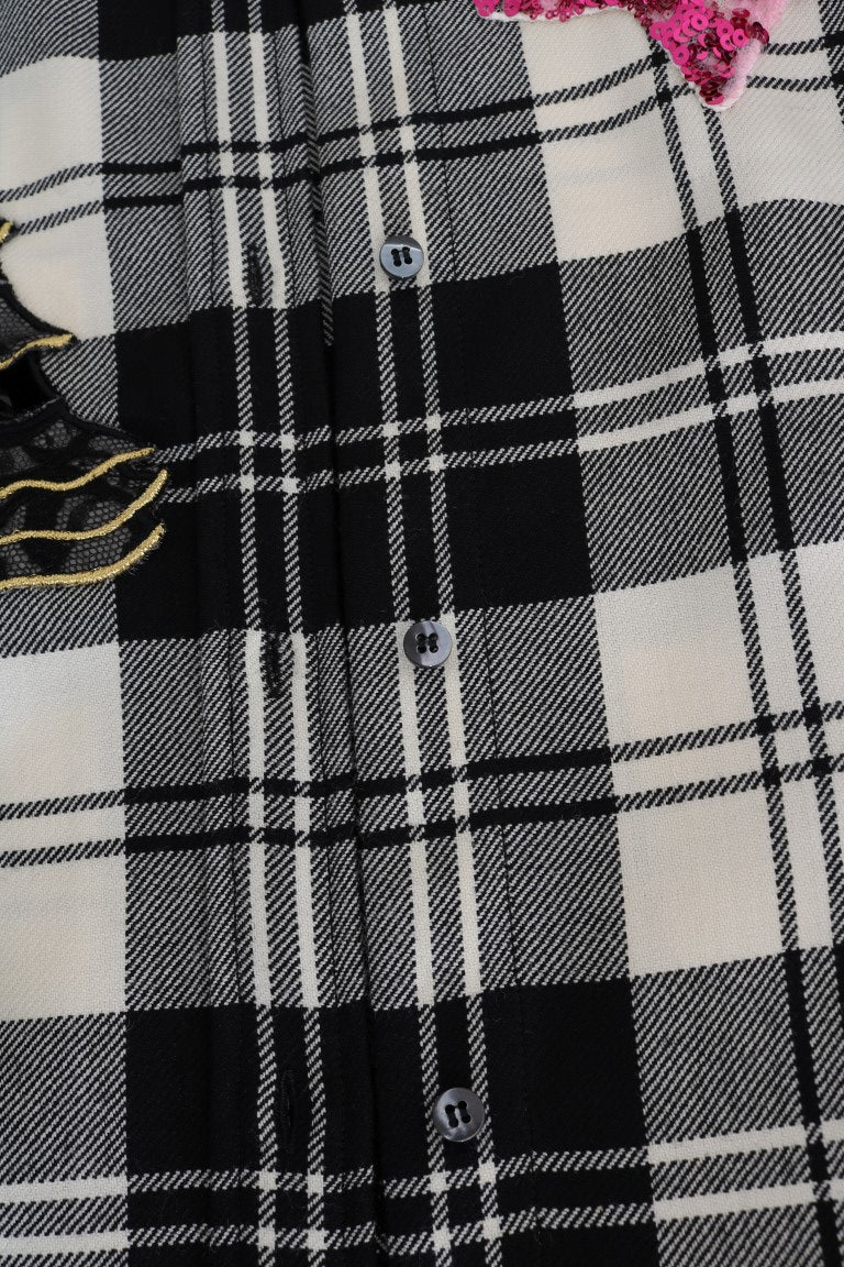 Chemise Dolce &amp; Gabbana noire et blanche à cristaux de conte de fées