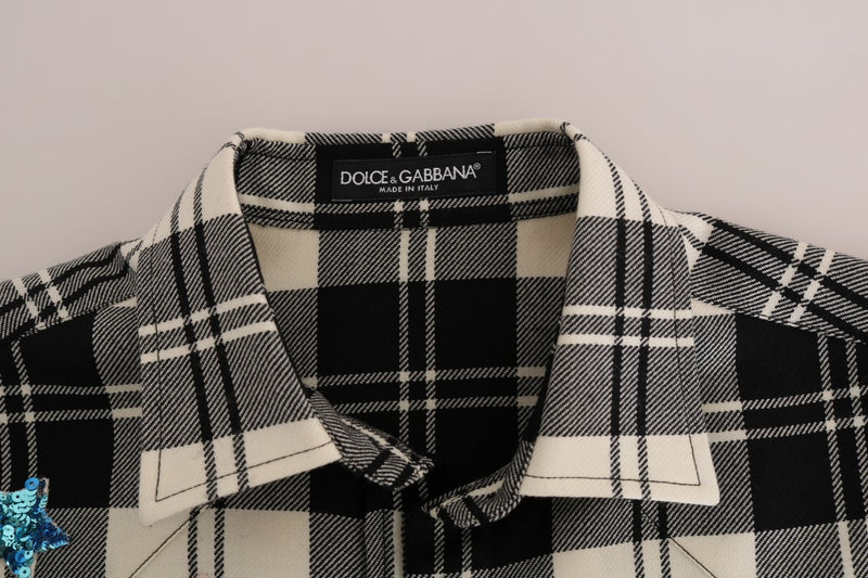 Chemise Dolce &amp; Gabbana noire et blanche à cristaux de conte de fées