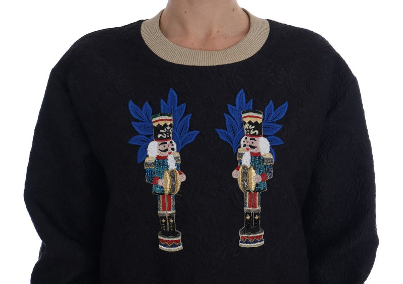 Pull Dolce &amp; Gabbana noir à fermeture éclair en brocart, motif conte de fées