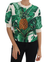 Pull Dolce &amp; Gabbana à sequins ananas et banane, col rond