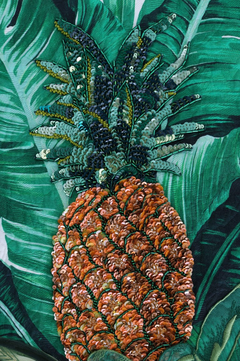Pull Dolce &amp; Gabbana à sequins ananas et banane, col rond
