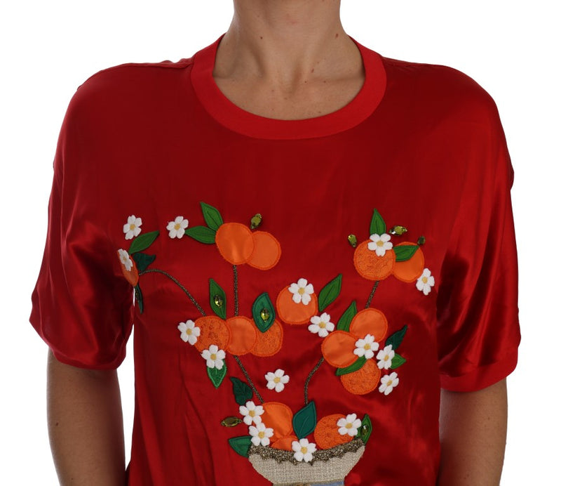 Vase Dolce &amp; Gabbana en soie rouge orange avec couvercle en cristal