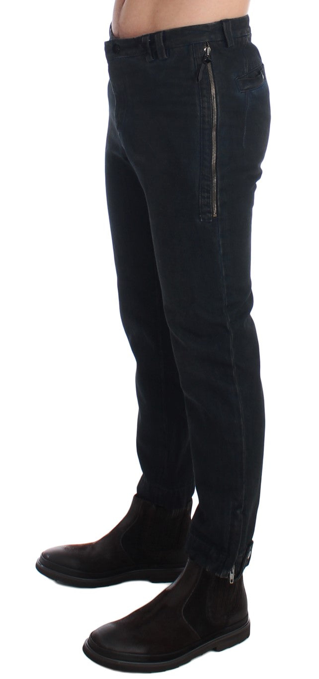 Costume National Pantalon slim en coton bleu, jeans en jean