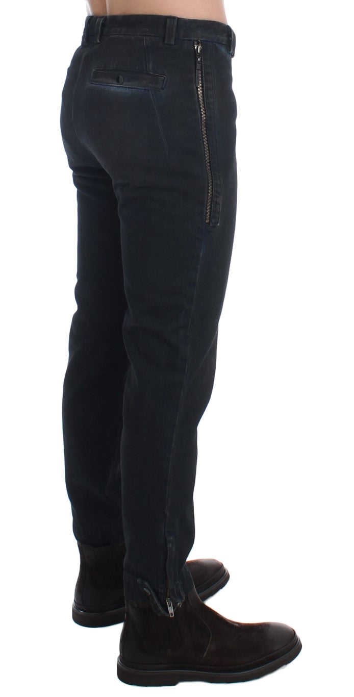 Costume National Pantalon slim en coton bleu, jeans en jean