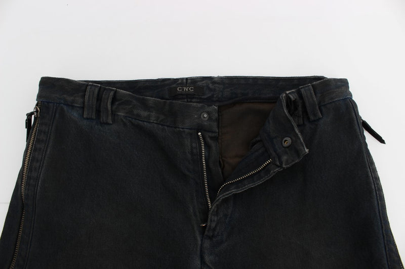 Costume National Pantalon slim en coton bleu, jeans en jean