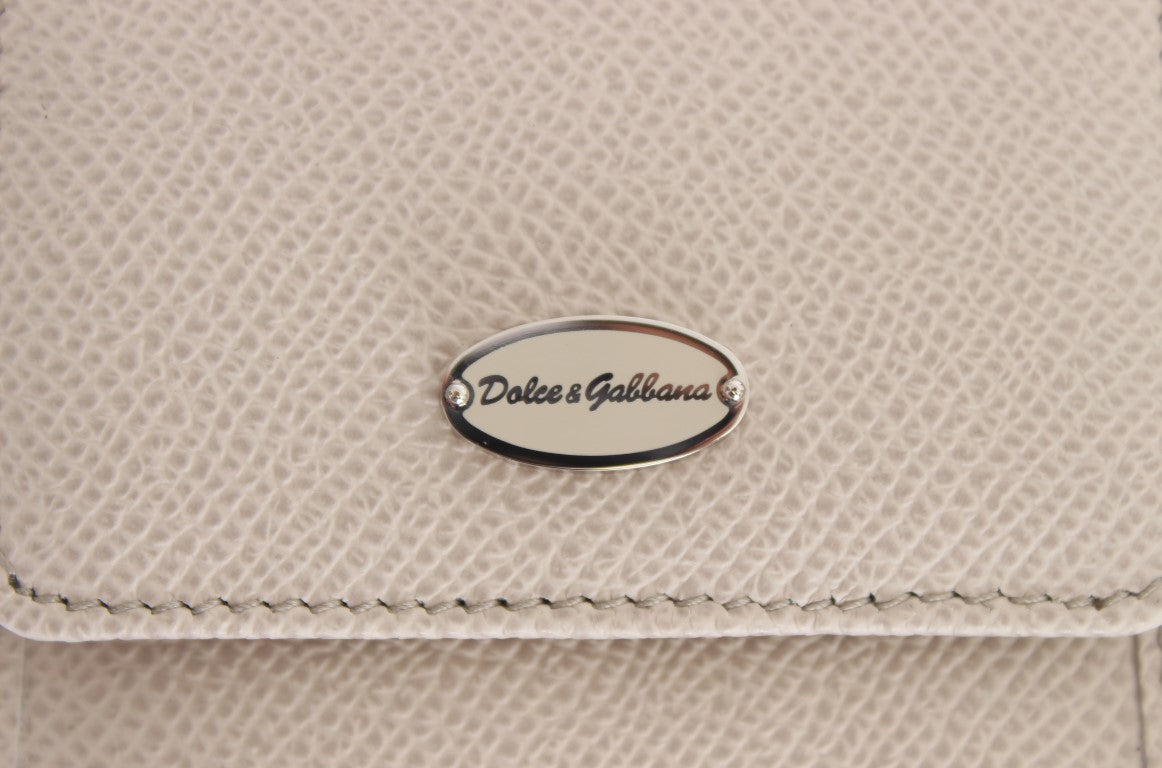 Étui portefeuille en cuir blanc Dauphine Dolce &amp; Gabbana
