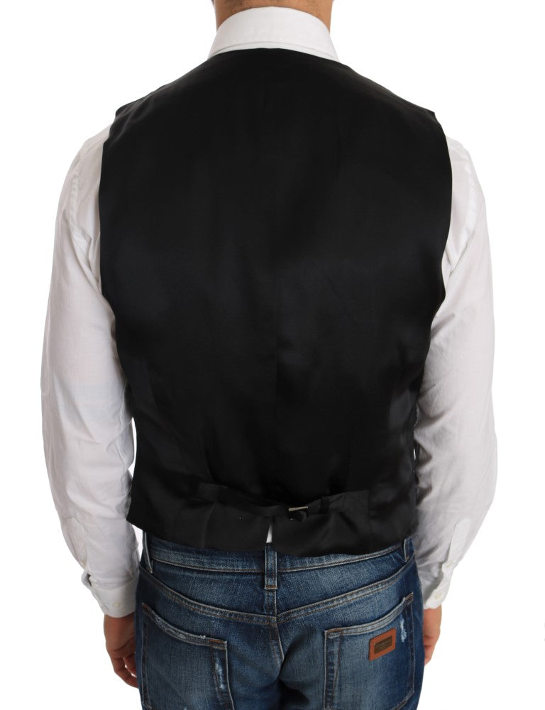 Gilet en laine et soie noire Dolce &amp; Gabbana