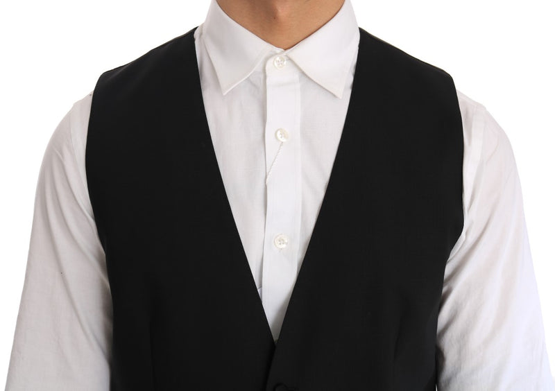 Gilet en laine et soie noire Dolce &amp; Gabbana