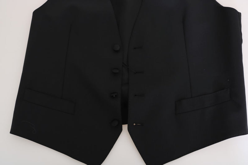 Gilet en laine et soie noire Dolce &amp; Gabbana