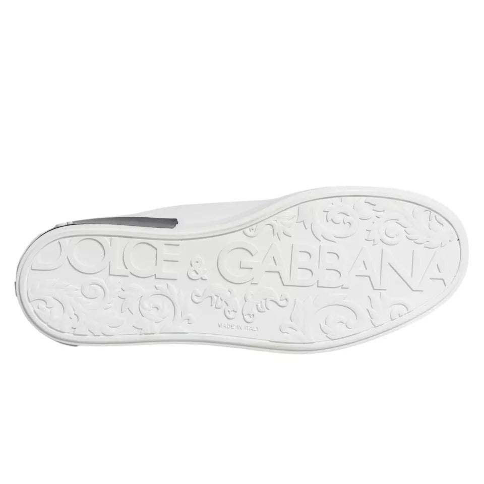 Dolce & Gabbana Portofino sneakers van wit leer met logo