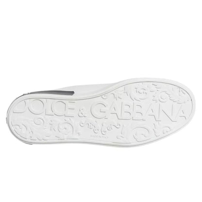 Dolce & Gabbana Portofino sneakers van wit leer met logo