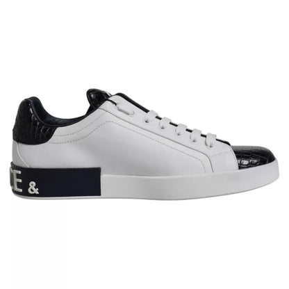 Dolce & Gabbana Portofino sneakers van wit leer met logo