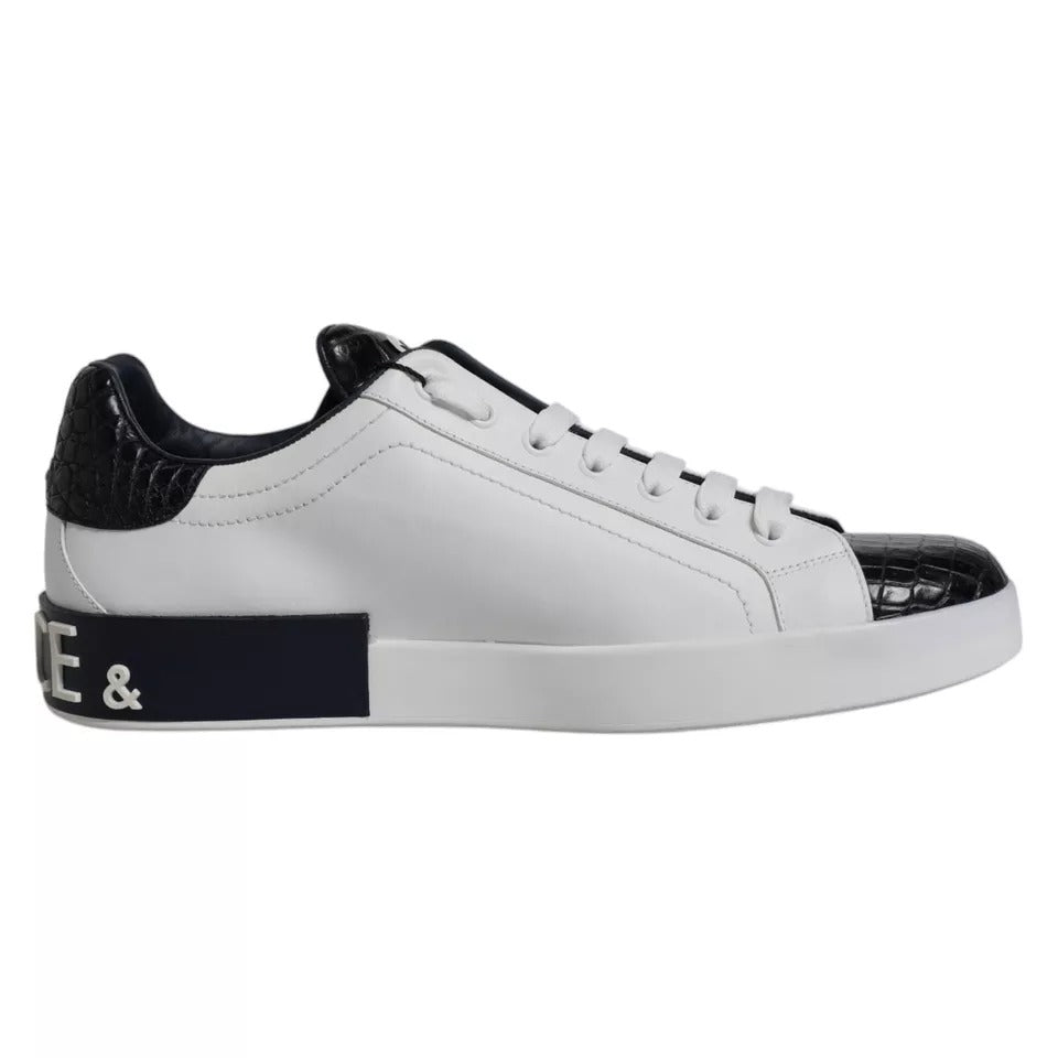 Dolce & Gabbana Portofino sneakers van wit leer met logo
