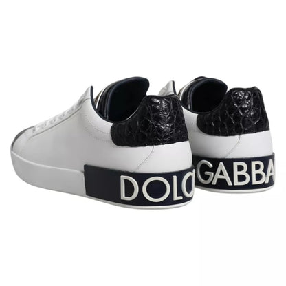 Dolce & Gabbana Portofino sneakers van wit leer met logo