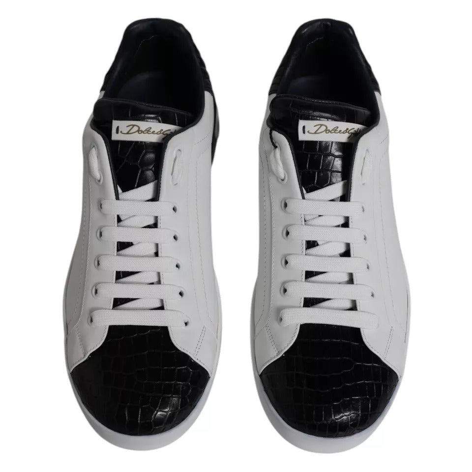Dolce & Gabbana Portofino sneakers van wit leer met logo