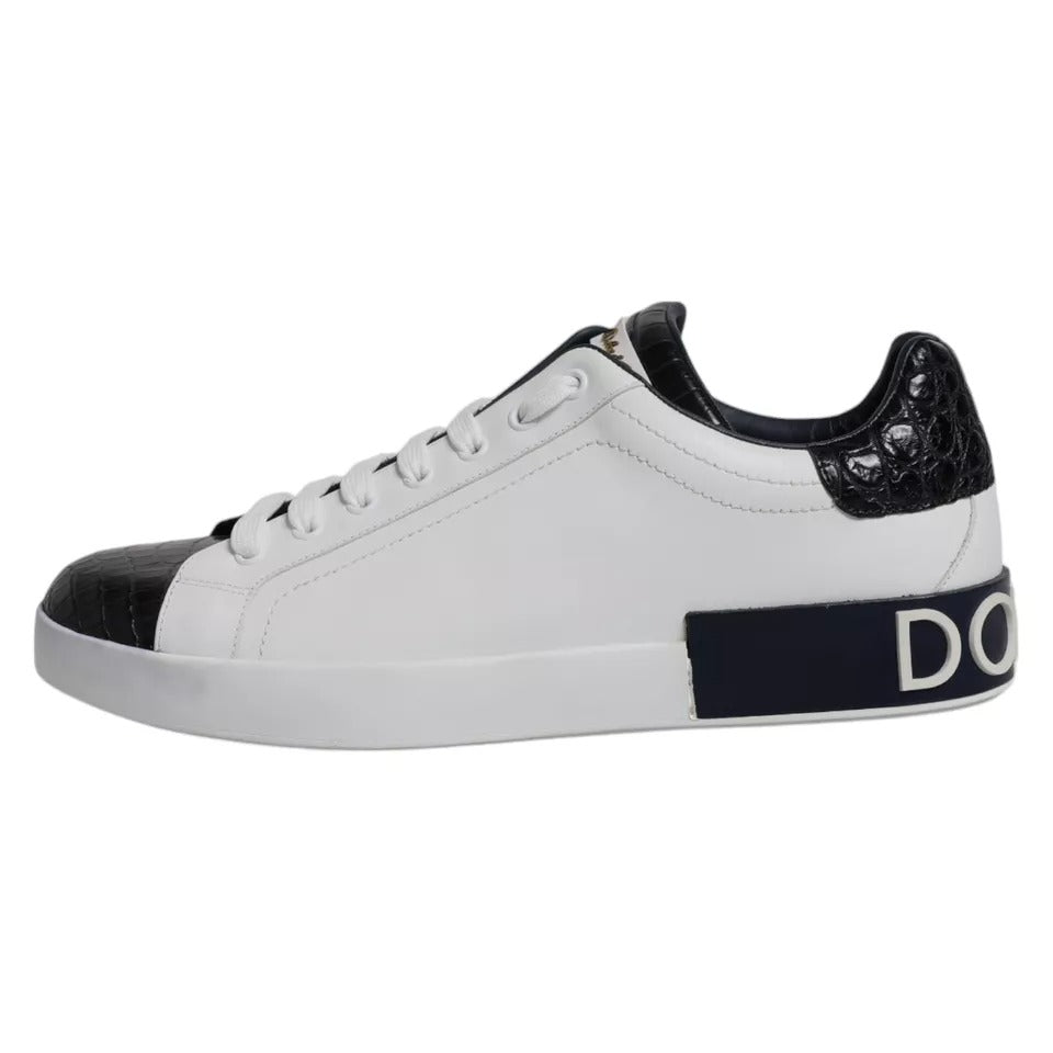 Dolce & Gabbana Portofino sneakers van wit leer met logo