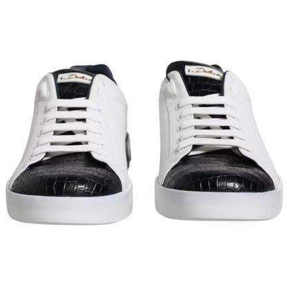 Dolce & Gabbana Portofino sneakers van wit leer met logo