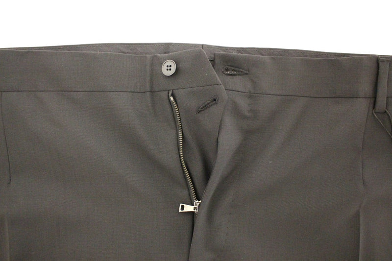 Pantalon plissé en laine extensible noire de Dolce &amp; Gabbana