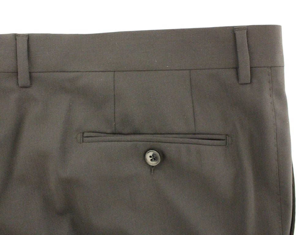 Pantalon plissé en laine extensible noire de Dolce &amp; Gabbana