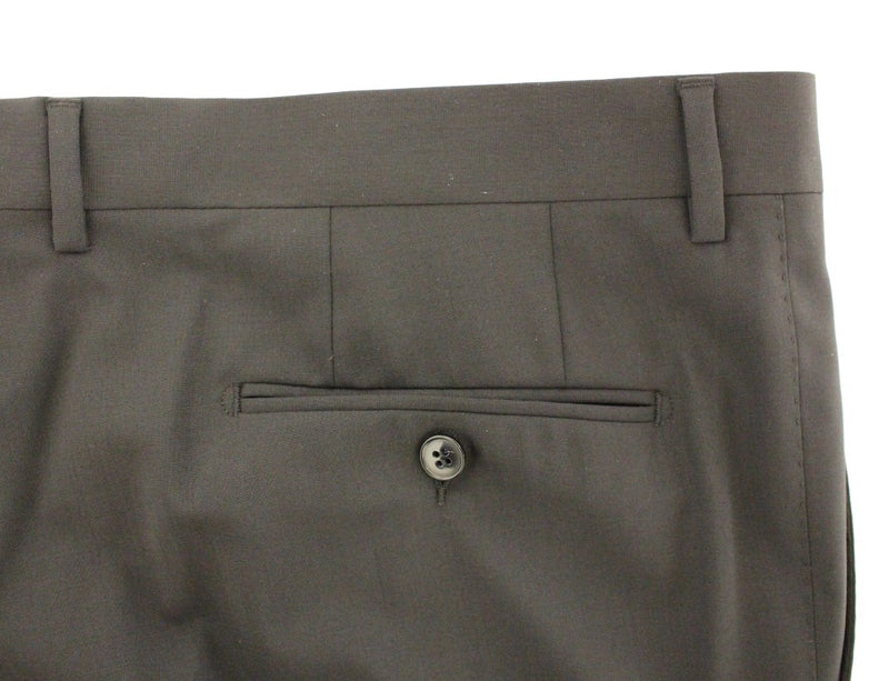 Pantalon plissé en laine extensible noire de Dolce &amp; Gabbana