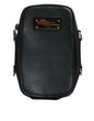Pochette Dolce & Gabbana en cuir grainé noir avec plaque logo