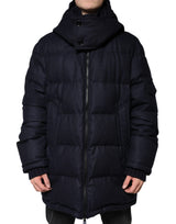 Veste Puffer Homme à Capuche en Nylon Noir Dolce & Gabbana