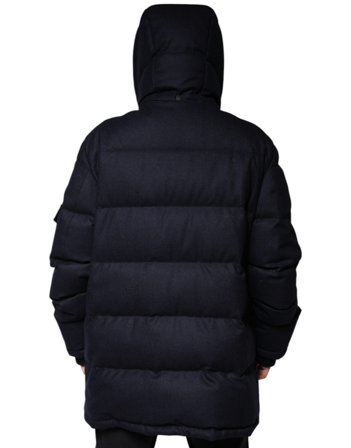 Veste Puffer Homme à Capuche en Nylon Noir Dolce & Gabbana