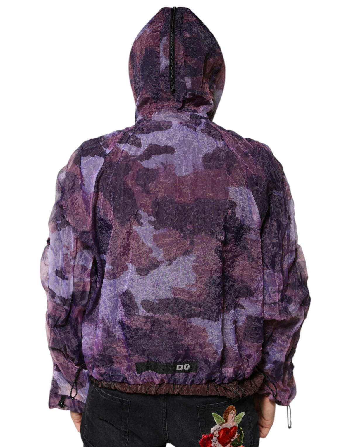 Blouson à capuche pour homme Dolce & Gabbana, camouflage violet.