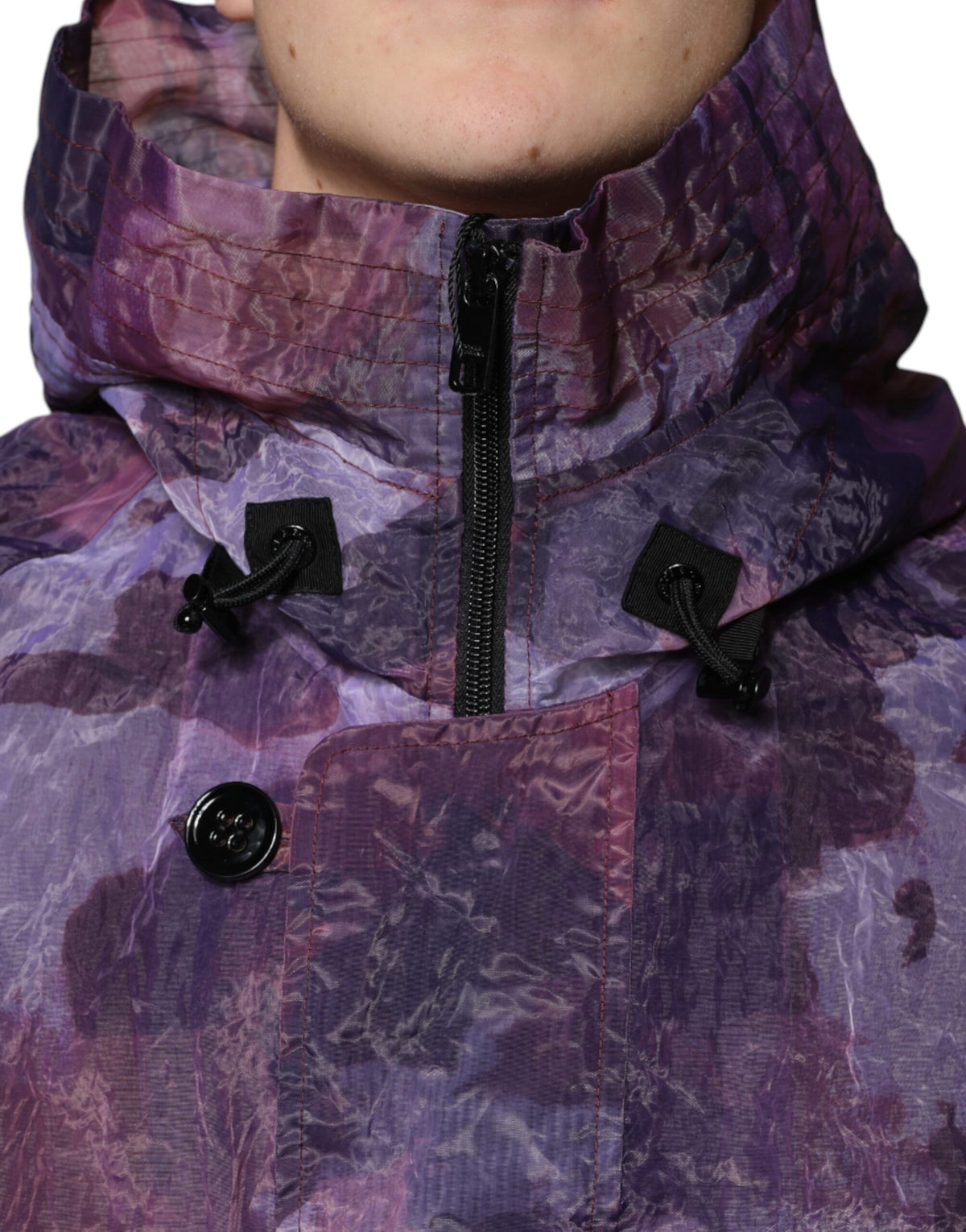 Blouson à capuche pour homme Dolce & Gabbana, camouflage violet.