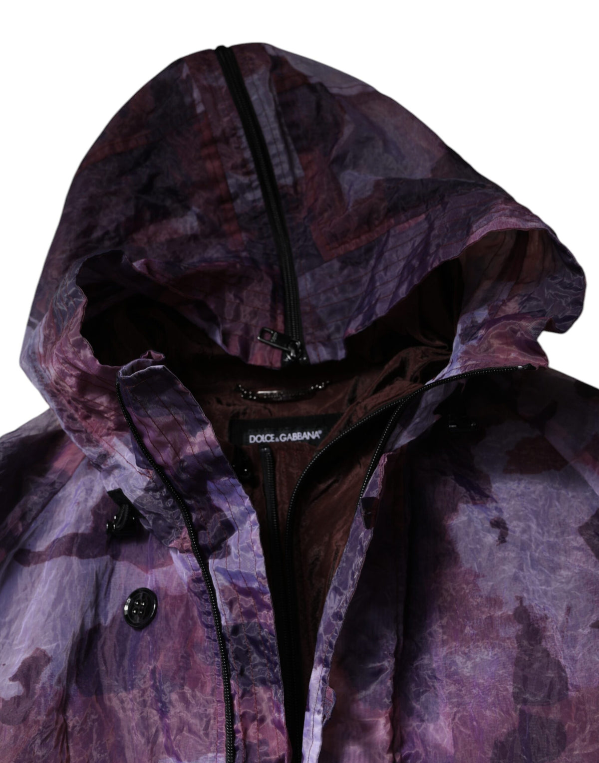 Blouson à capuche pour homme Dolce & Gabbana, camouflage violet.