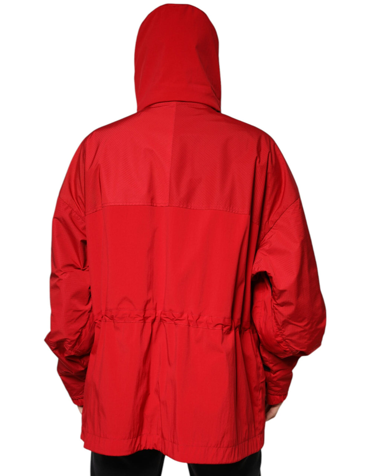 Parka à capuche zippée en nylon rouge pour homme de Dolce & Gabbana