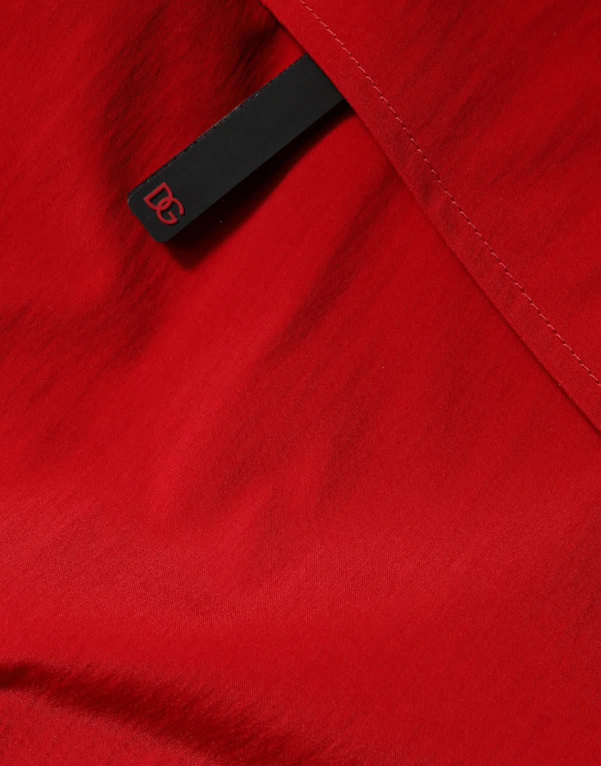 Parka à capuche zippée en nylon rouge pour homme de Dolce & Gabbana