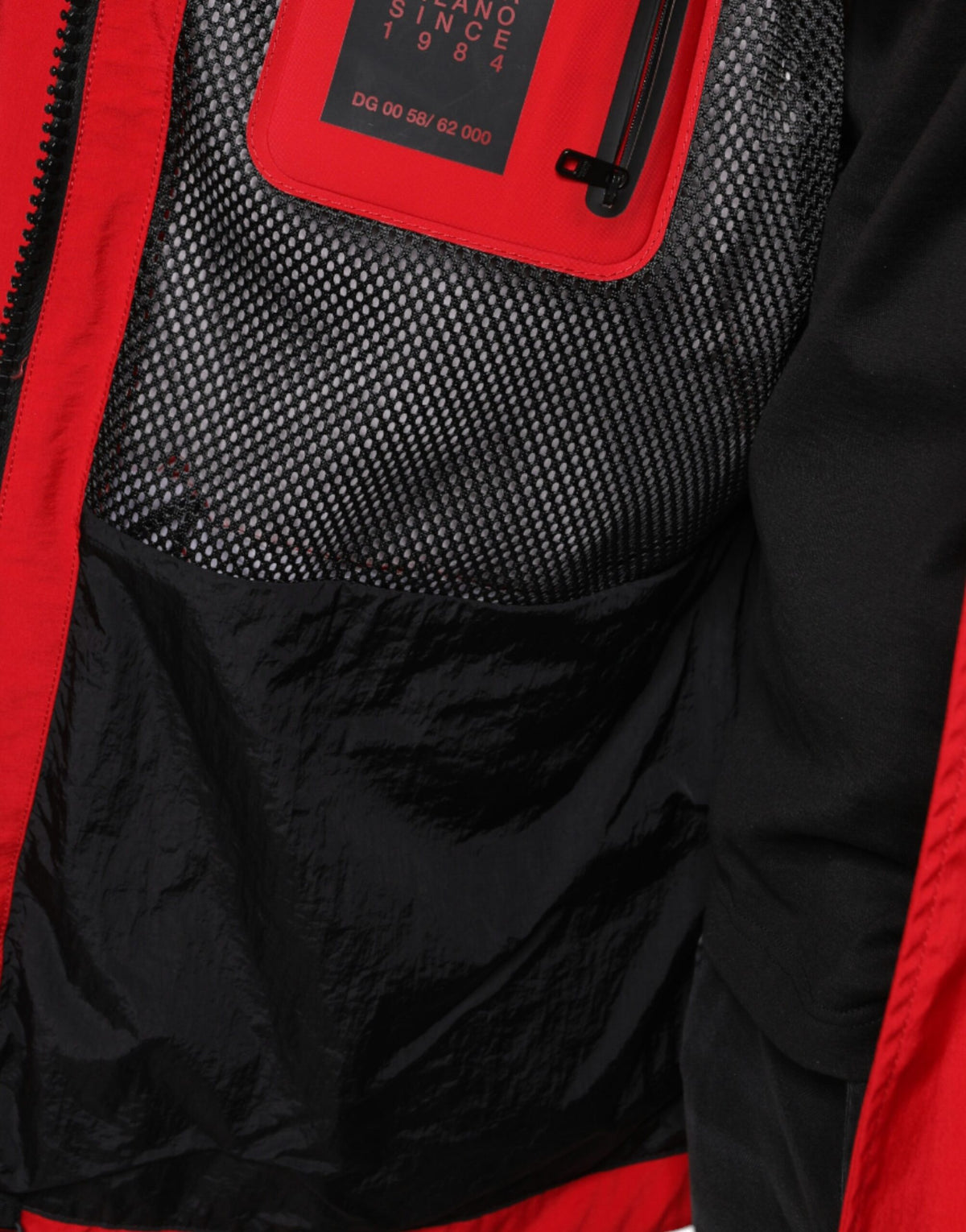 Parka à capuche zippée en nylon rouge pour homme de Dolce & Gabbana