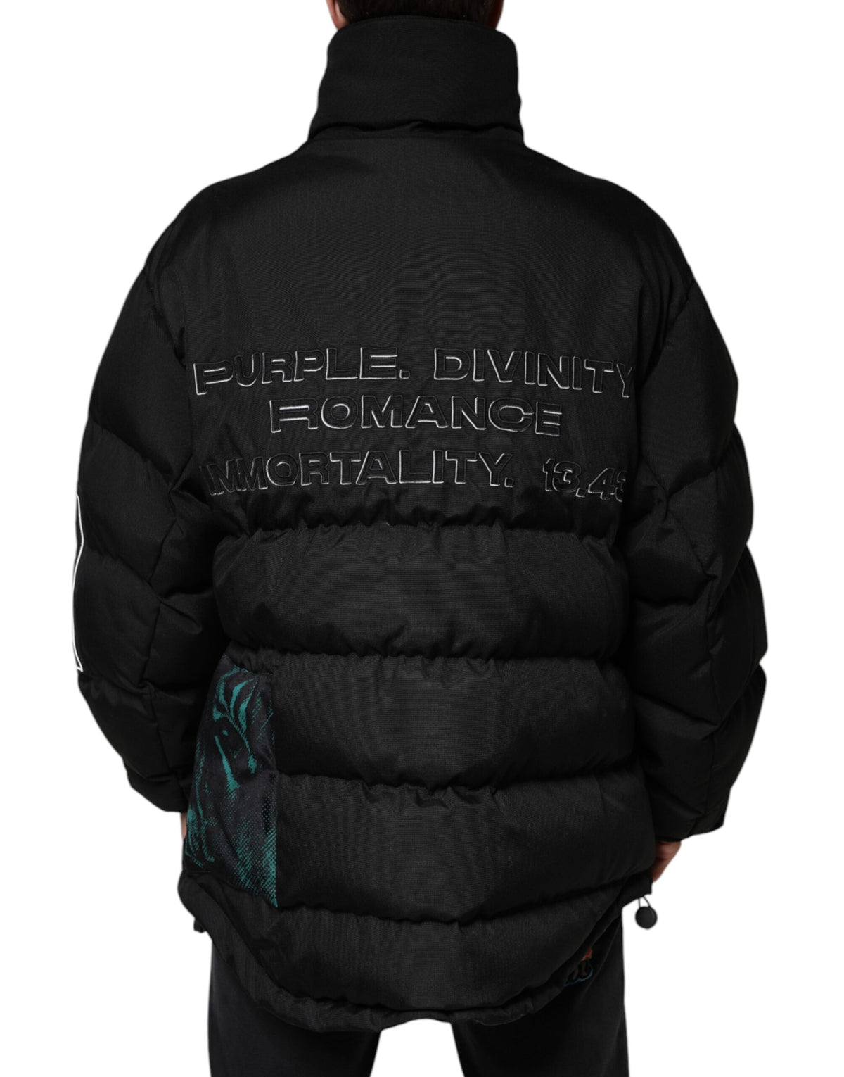 Veste zippée en nylon noir matelassée pour homme Dolce & Gabbana
