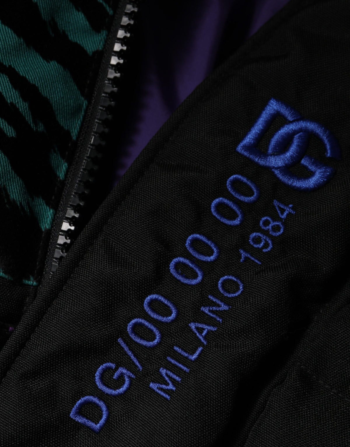 Veste zippée en nylon noir matelassée pour homme Dolce & Gabbana