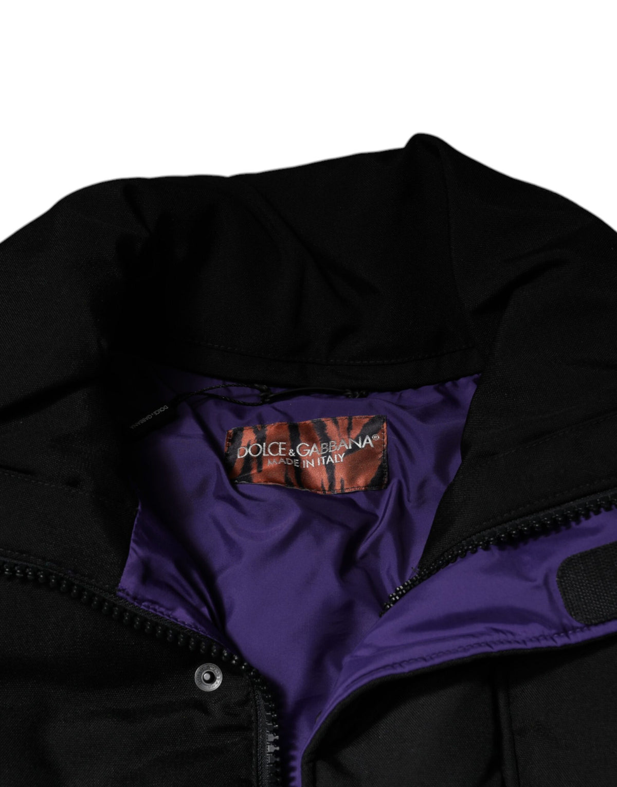 Veste zippée en nylon noir matelassée pour homme Dolce & Gabbana